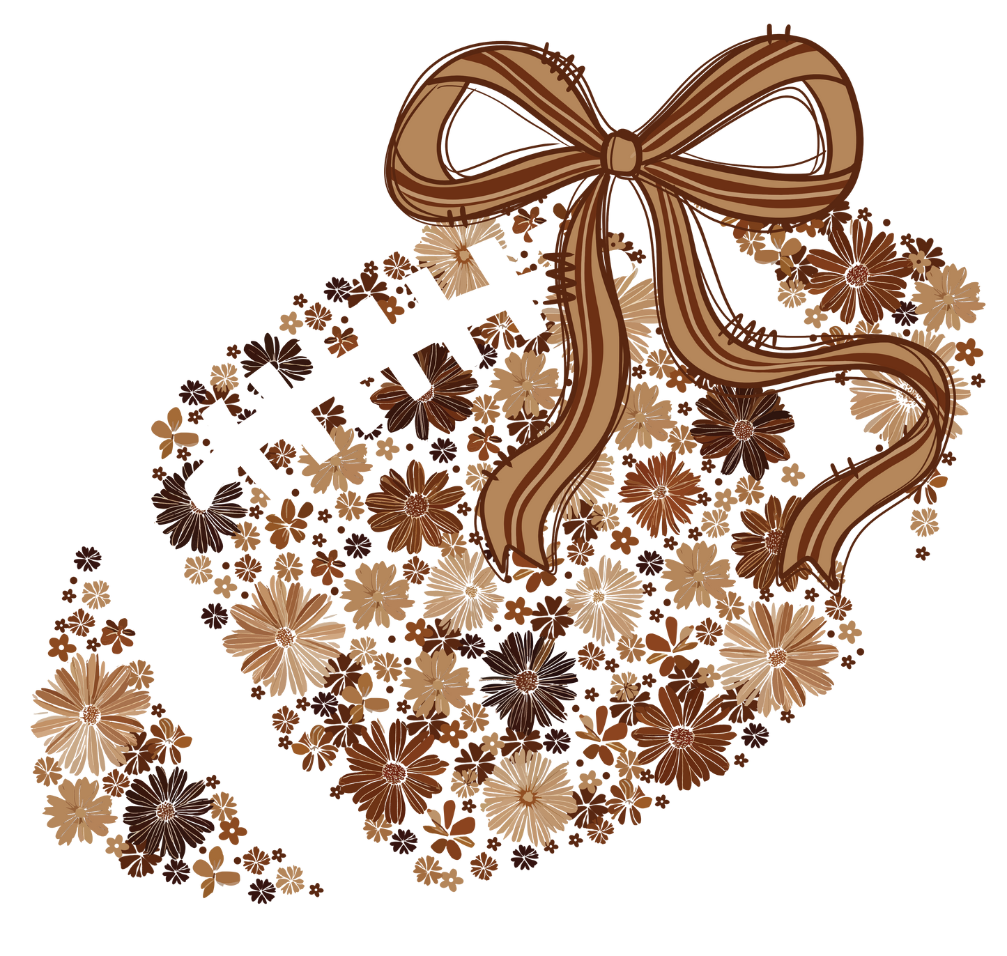 Floral Football DTF Transfer