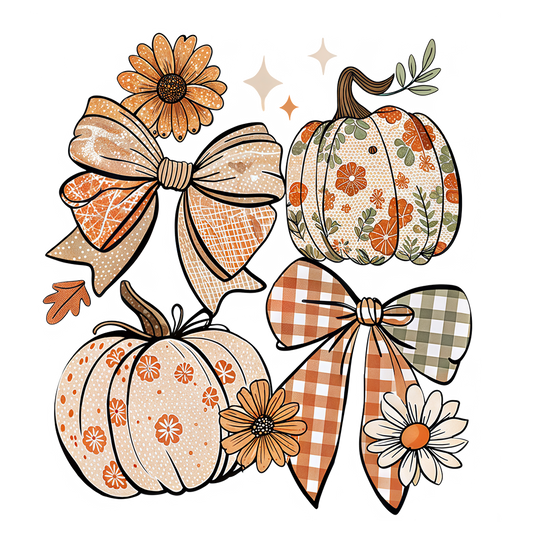 Floral Fall Pumpkin DTF Transfer
