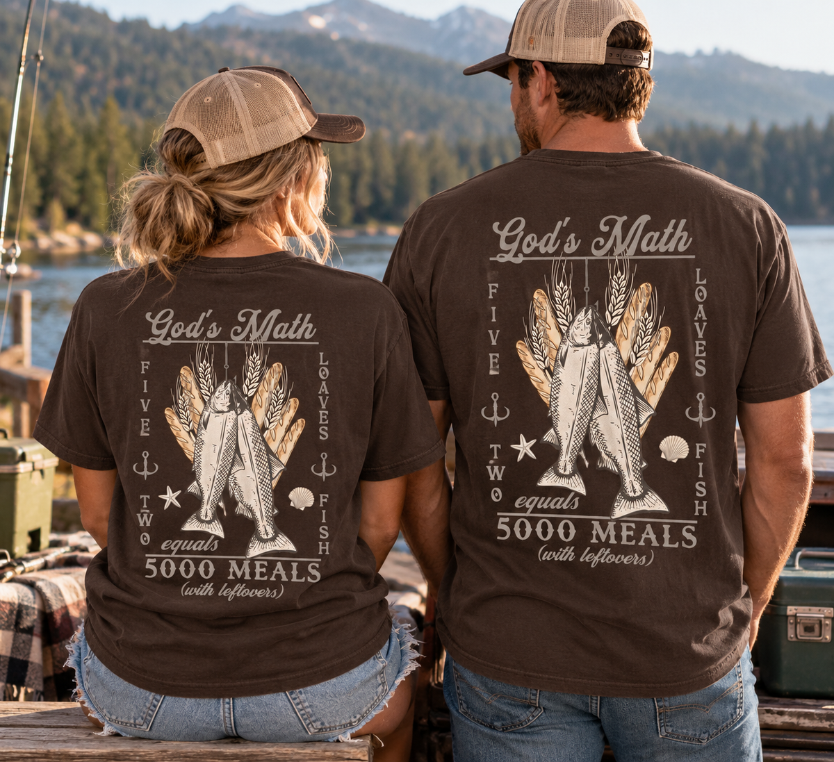 God's Math – Five Loaves & Two Fish Christian T-Shirt