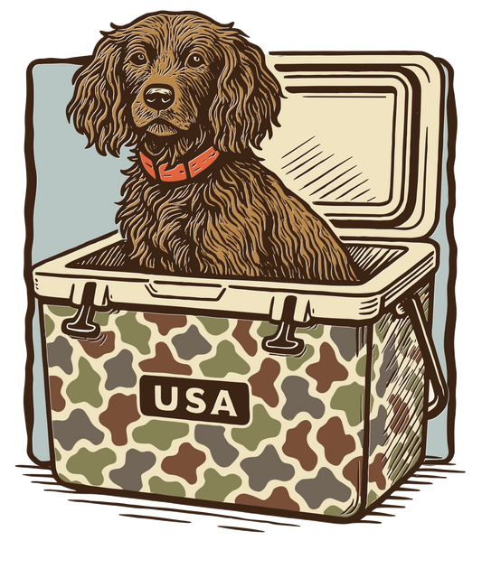 Camo Goldendoodle Cooler