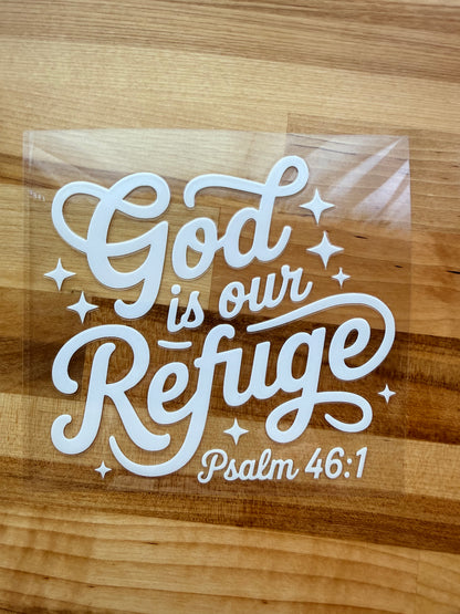 God Is Our Refuge UV DTF Decal