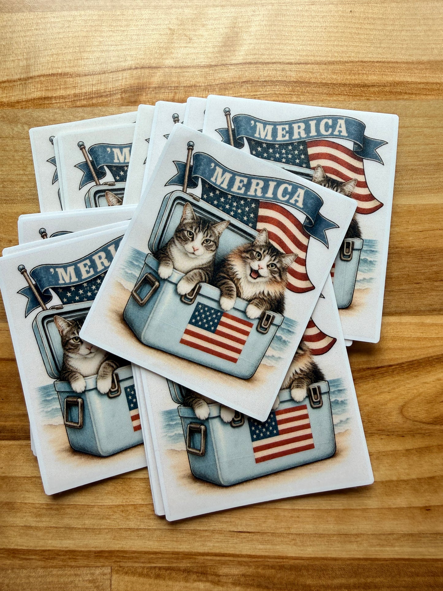 Limited Edition Bob & Keek Patriotic Cat Sticker