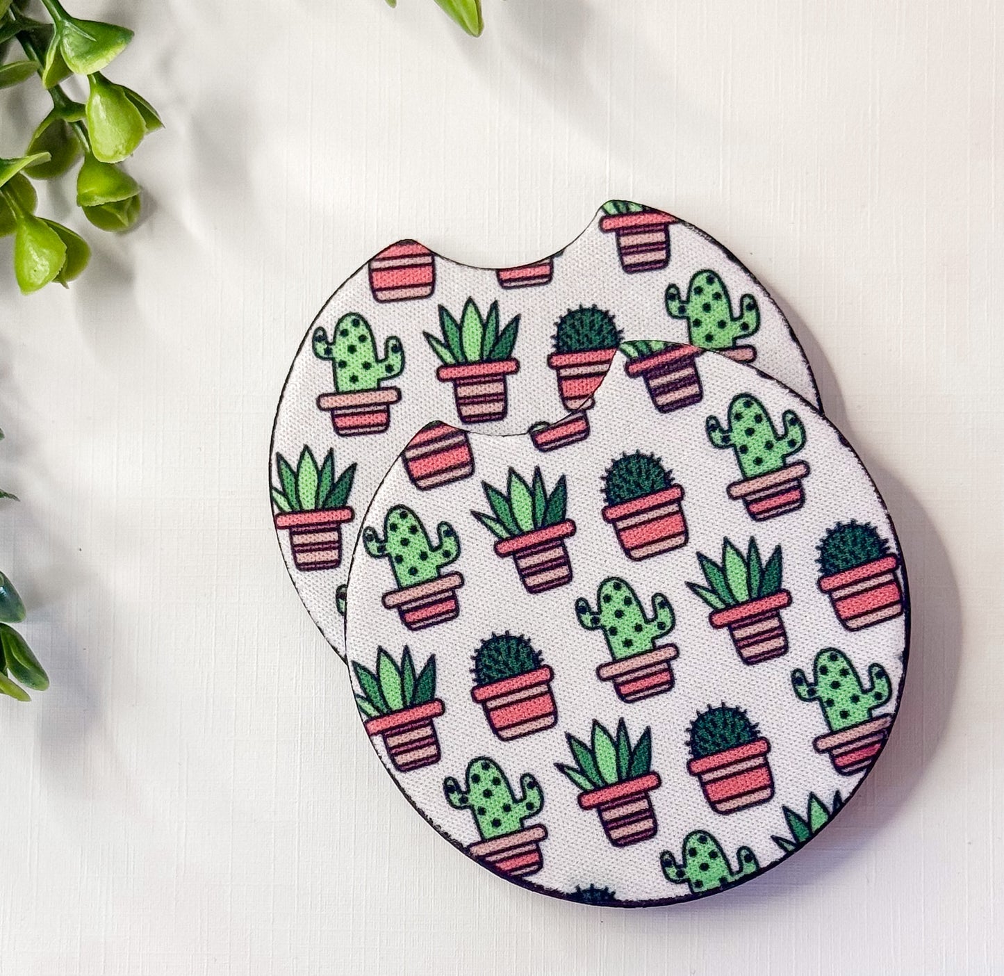 Cute Cactus Car Coasters