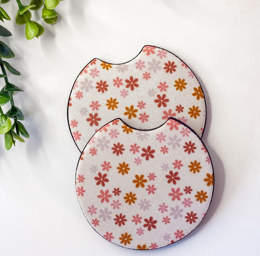 Boho Spring Flower Car Coasters