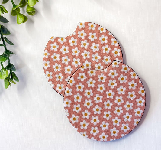 Coppered Daisy Car Coasters