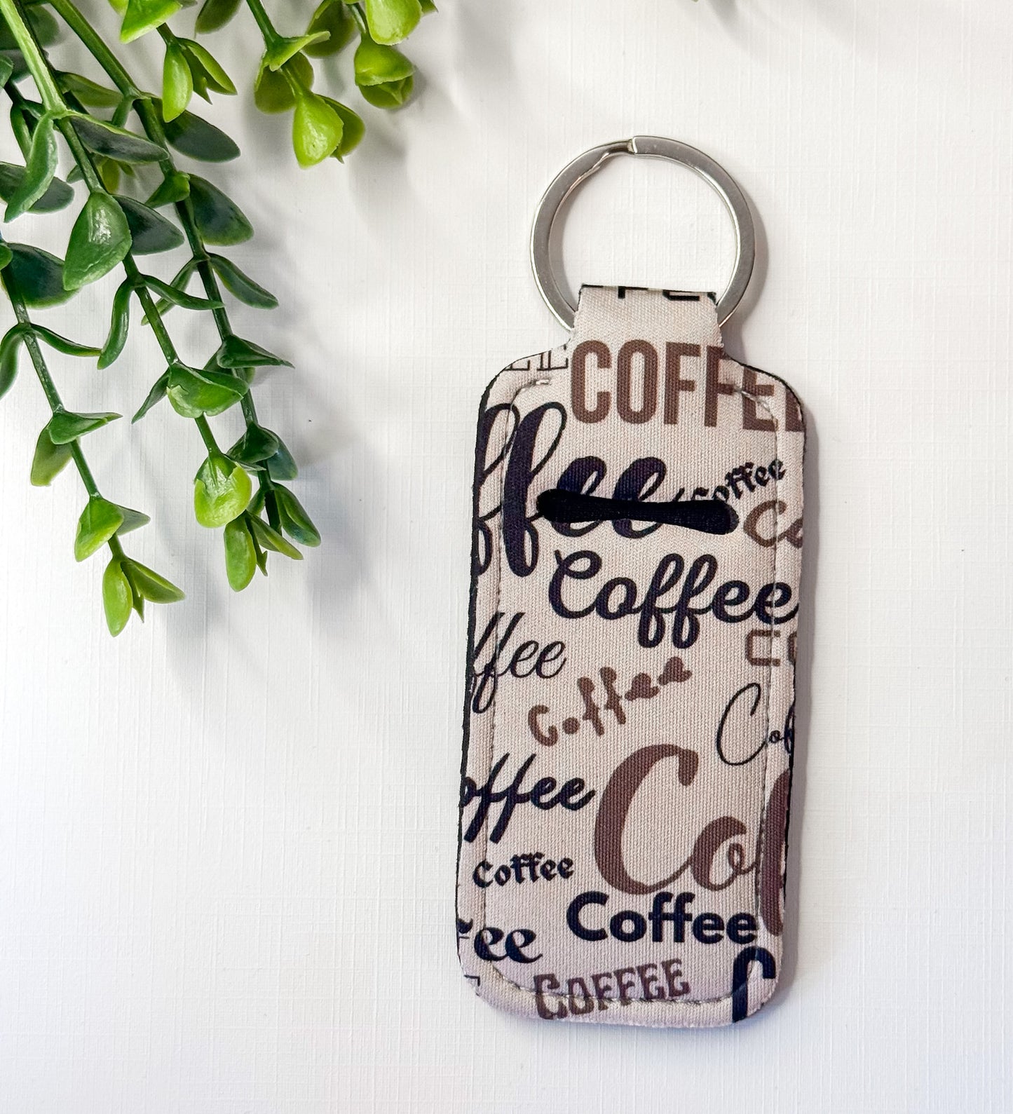 Coffee Light Espresso Chapstick Holder Keychain
