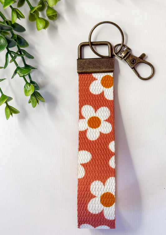 Copper Daisy Wristlet Lanyard