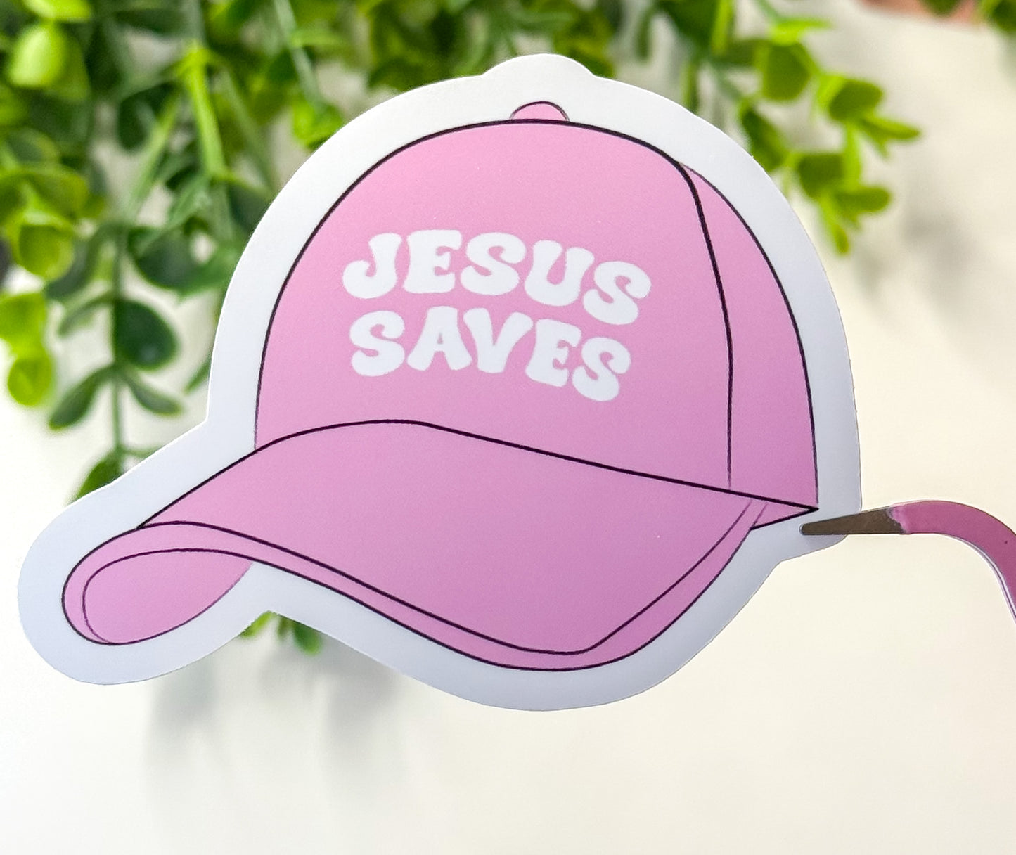 Jesus Saves Hat Sticker
