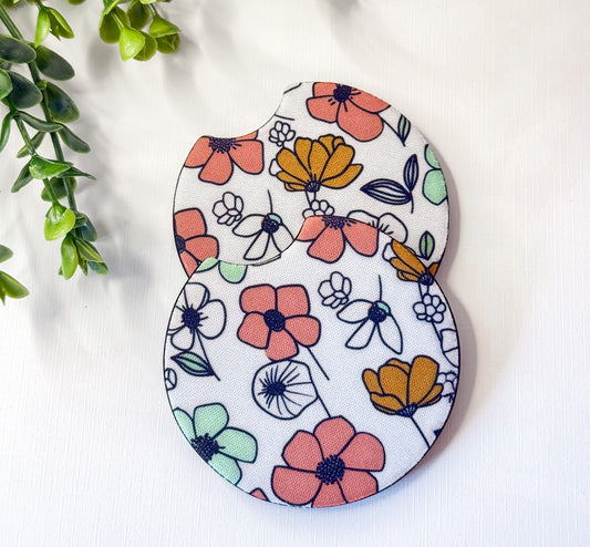 Spring Flowers Car Coasters