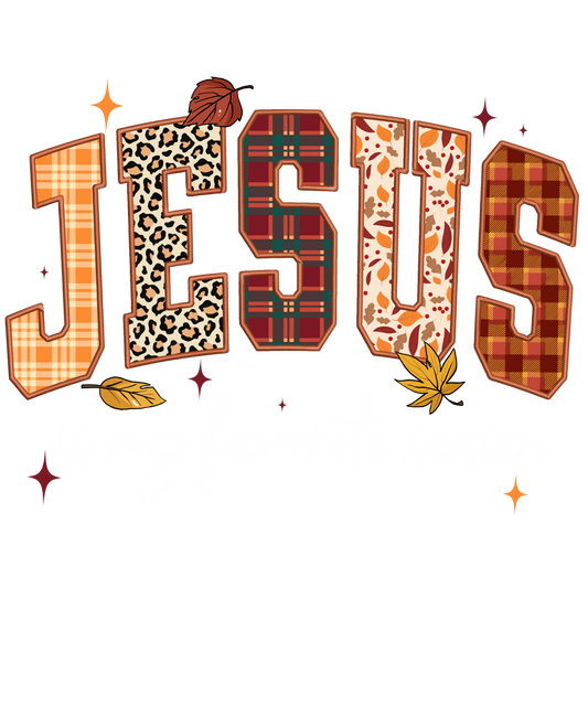 Fall Patterned Jesus DTF Transfer