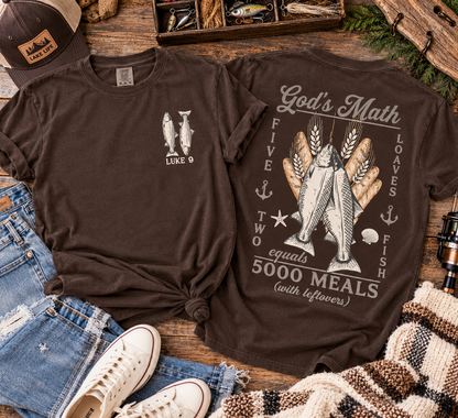 God's Math – Five Loaves & Two Fish Christian T-Shirt
