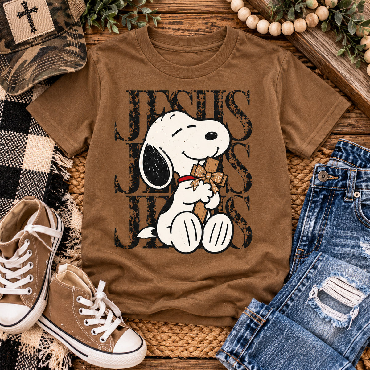 Youth Jesus Cross Tee | Christian Kids Faith T-Shirt