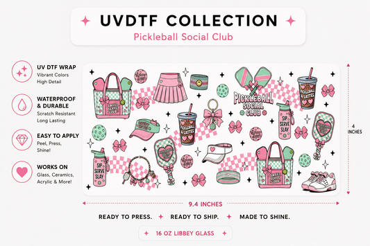 Pickleball Social Club UVDTF Cup Wrap
