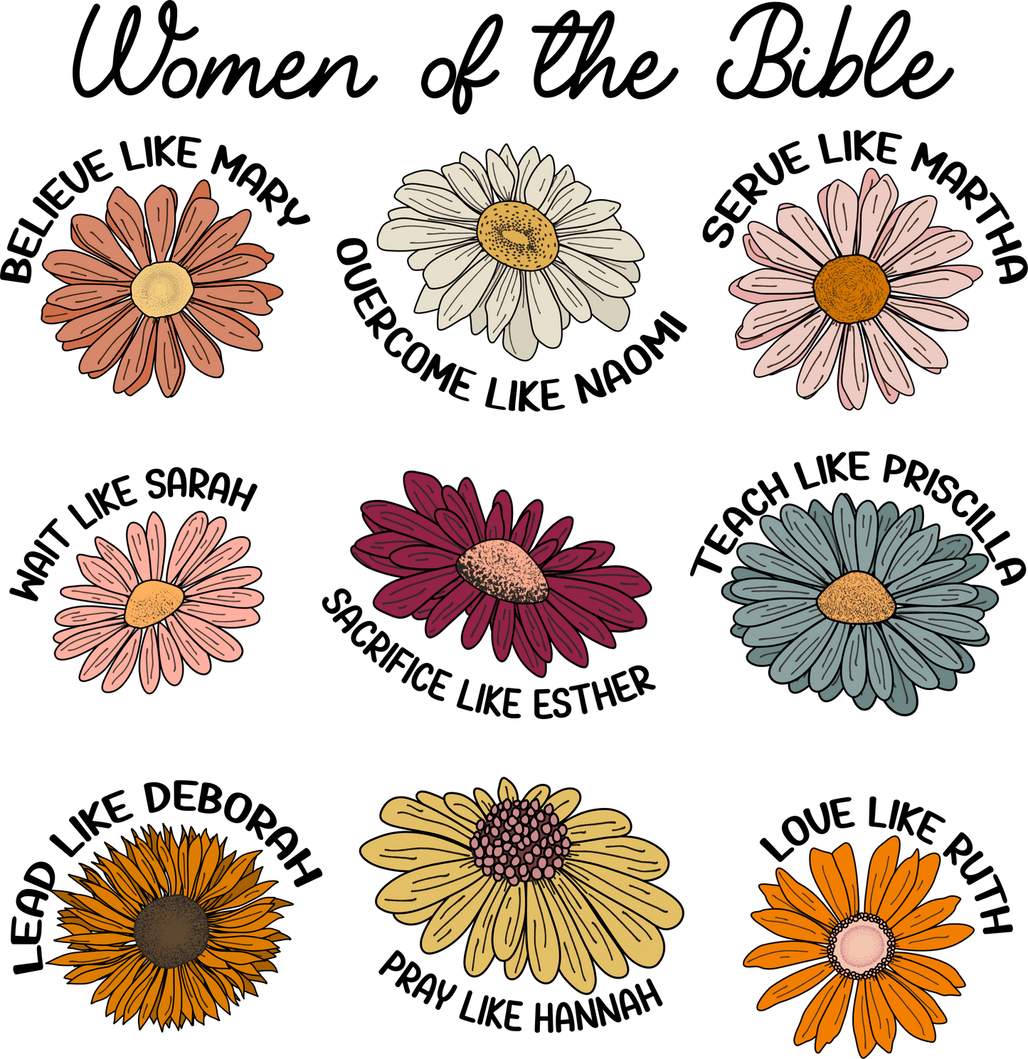 Women of the Bible DTF Transfer