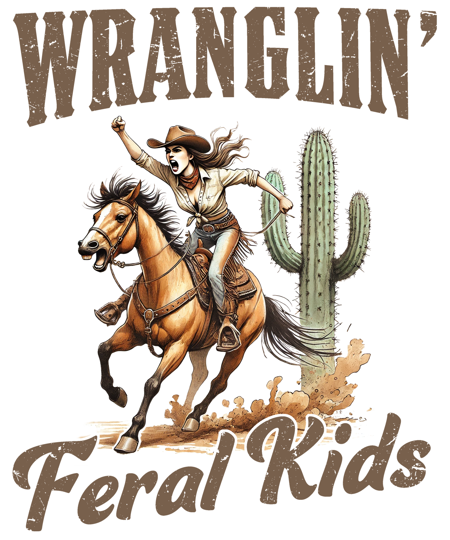 Wrangling Feral Kids Dtf Transfer