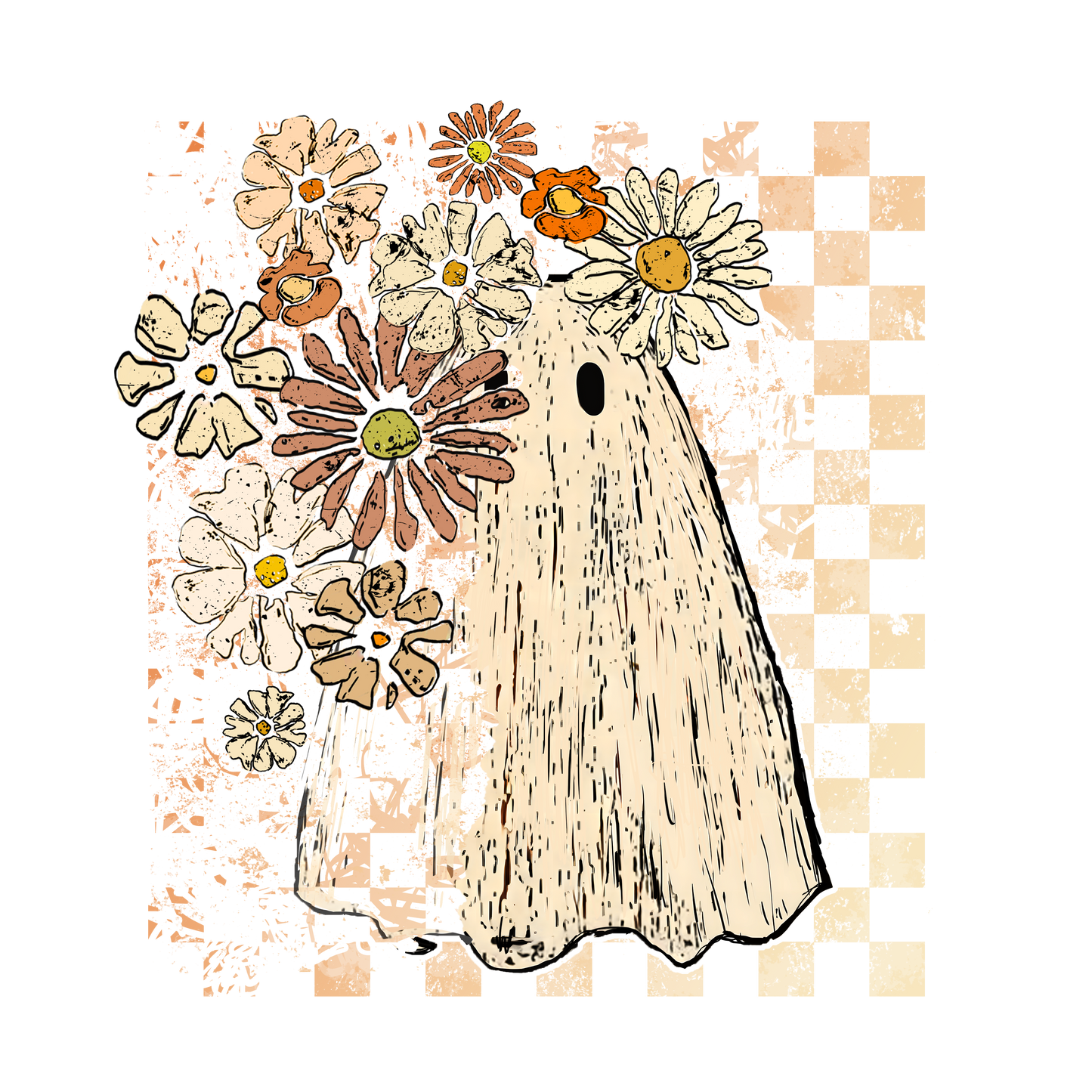 Distressed Floral Ghost DTF Transfer