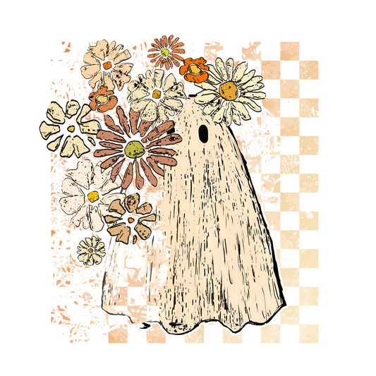 Distressed Floral Ghost DTF Transfer