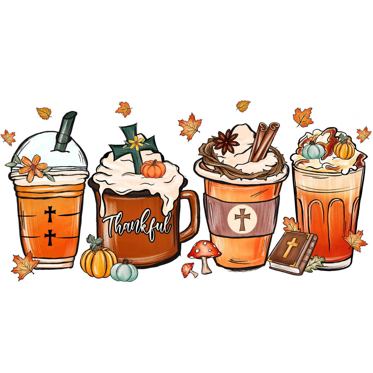 Autumn Christian Cups DTF Transfer