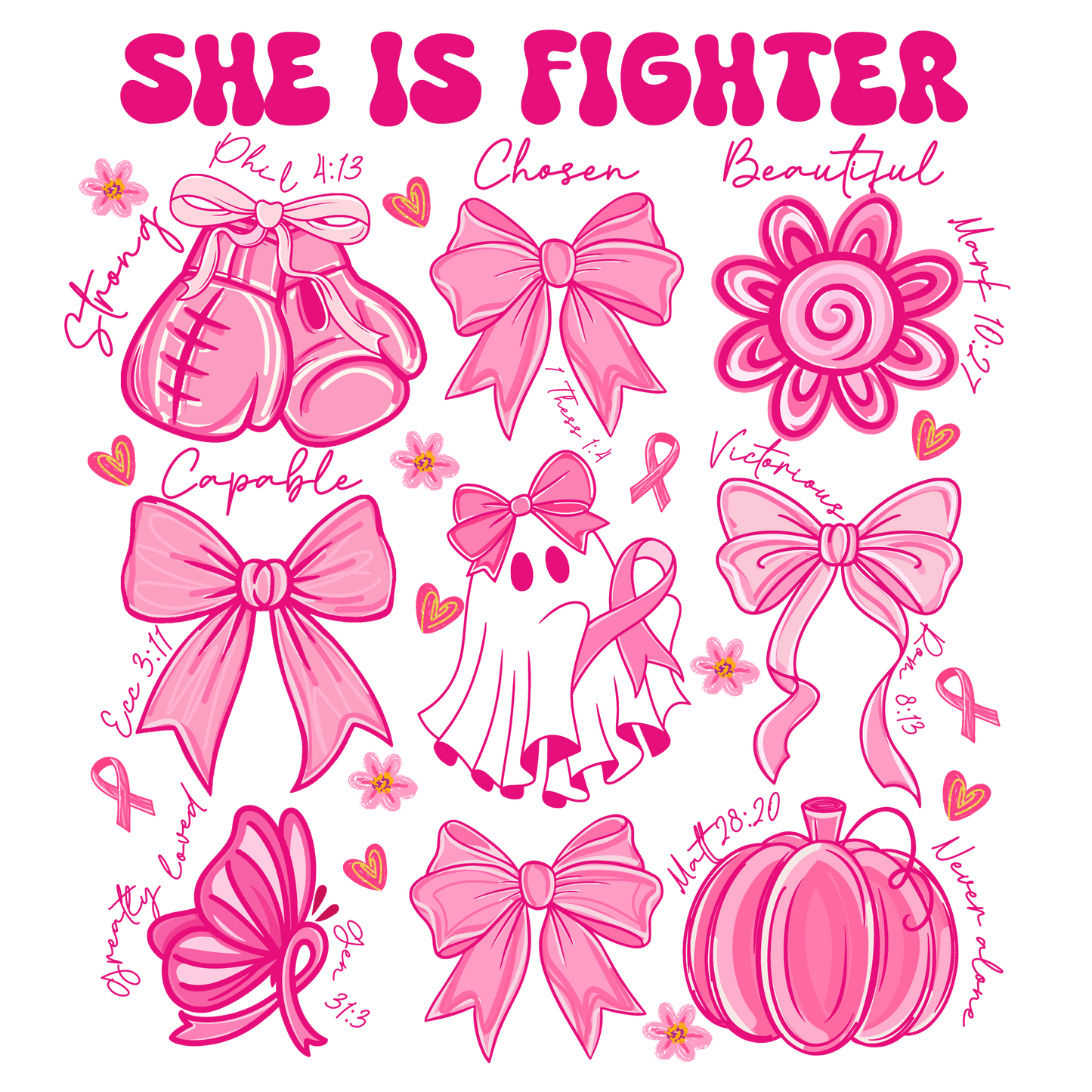 She is a Fighter Breast Cancer DTF Transfer
