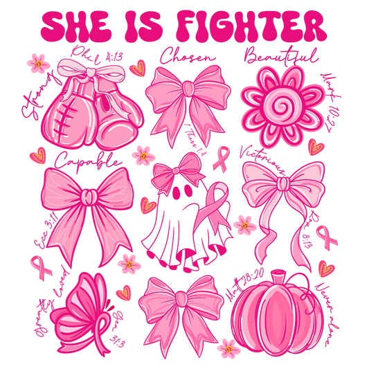 She is a Fighter Breast Cancer DTF Transfer