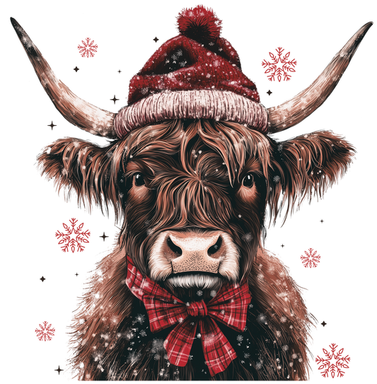 Highland Christmas Cow DTF Transfer