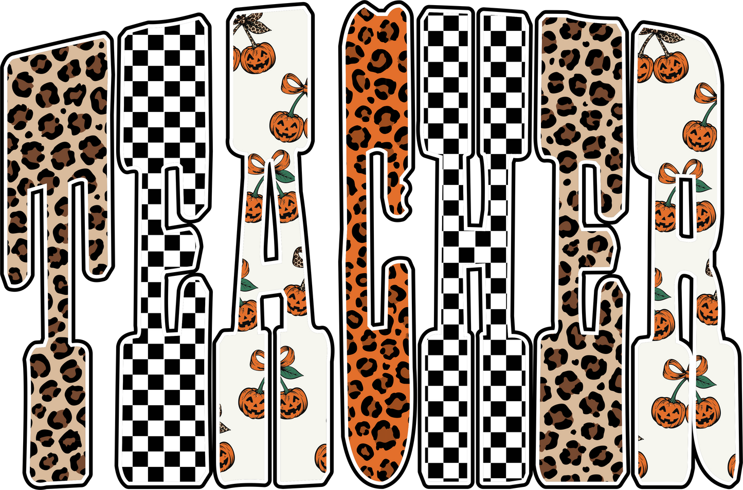 Distressed Halloween Teacher DTF Transfer