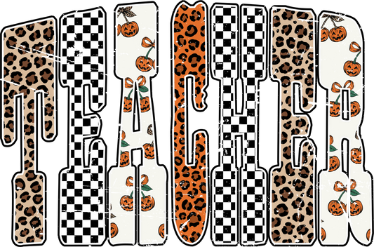 Distressed Halloween Teacher DTF Transfer