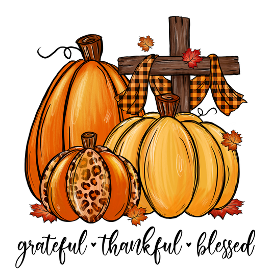 Autumn Grateful Thankful Blessed DTF