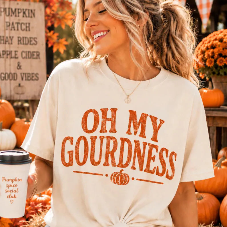 Oh My Gourdness Fall T-Shirt | Autumn Graphic Tee