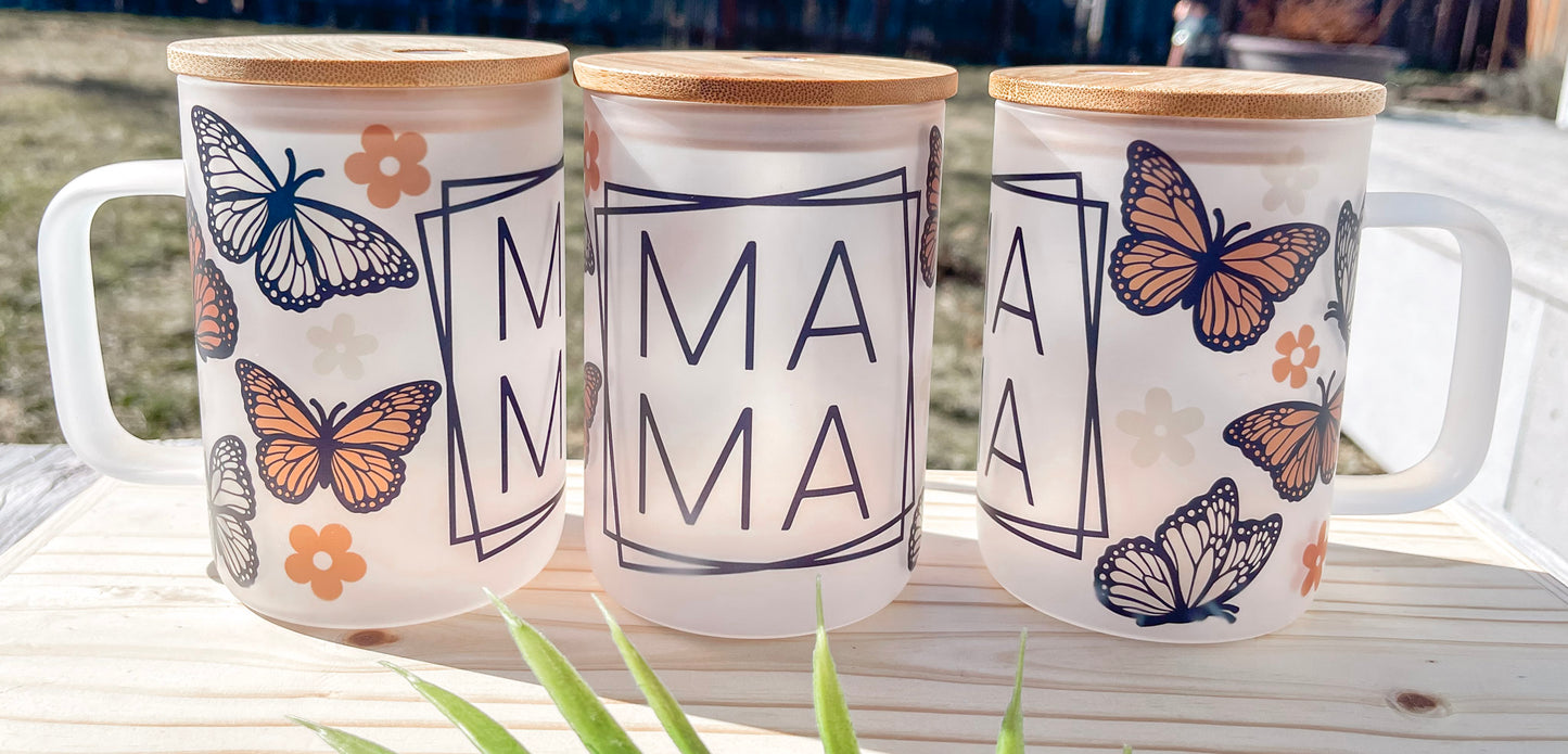 Mama Butterfly Frosted Mug