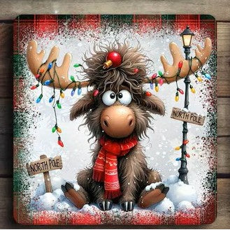 Christmas Moose Coasters | Rustic Holiday Coasters