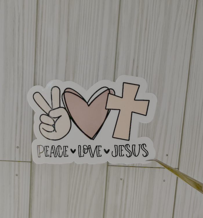 Peace Love Jesus Sticker
