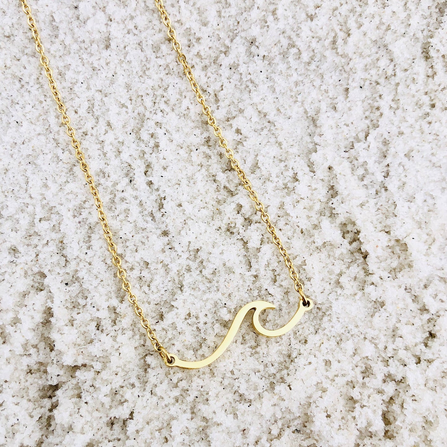 UPON THE WATERS WAVE NECKLACE : Matthew 14:29 Christian Faith