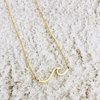 UPON THE WATERS WAVE NECKLACE : Matthew 14:29 Christian Faith