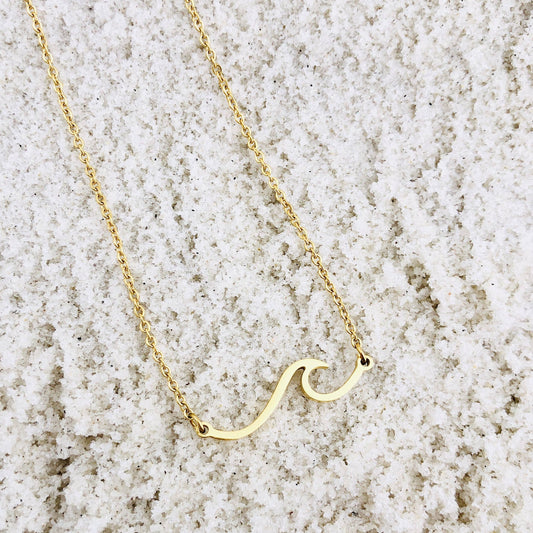 UPON THE WATERS WAVE NECKLACE : Matthew 14:29 Christian Faith